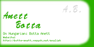 anett botta business card